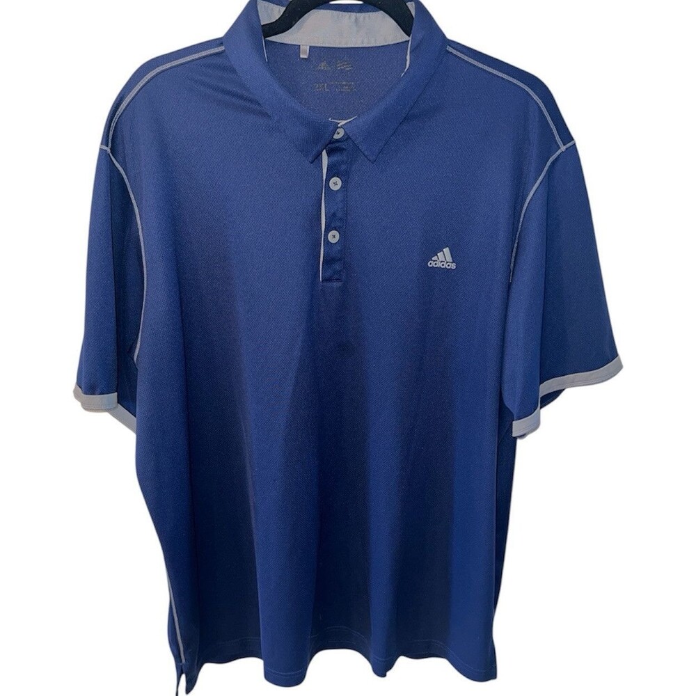 Adidas Climachill Polo Shirt Mens 2XL Dry Fit Stretch Golf Athletic Preppy - Picture 2 of 8